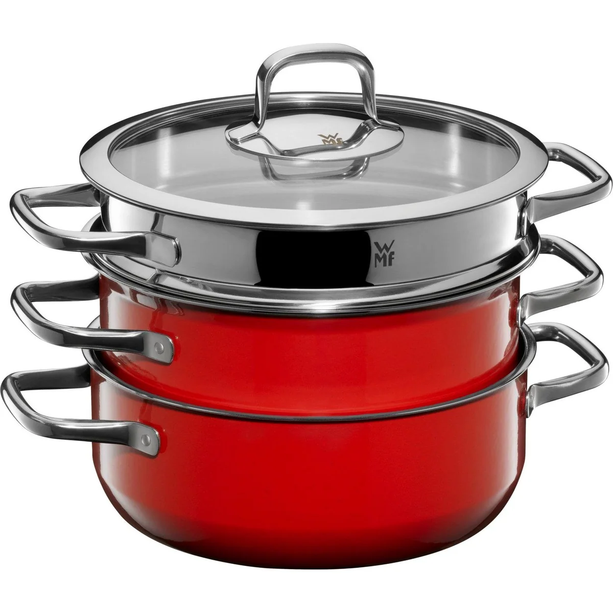 WMF Fusiontec Compact Topf-Set, 3-teilig, vielseitig und platzsparend