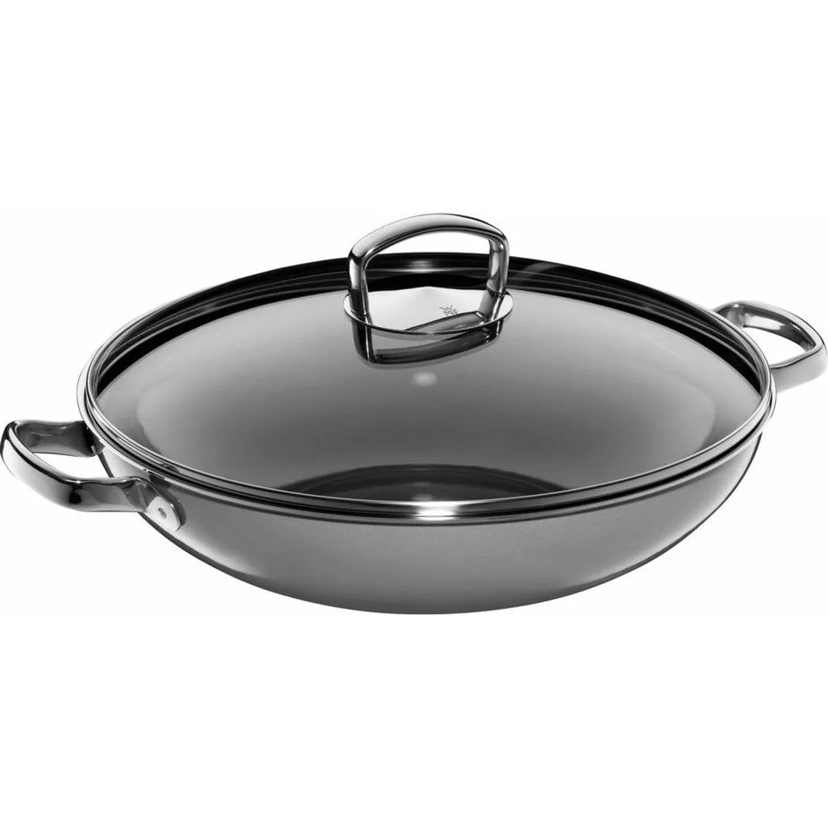 WMF Fusiontec Mineral Wok, 36 cm, hitzebeständig, kratzfest, inkl. Glasdeckel