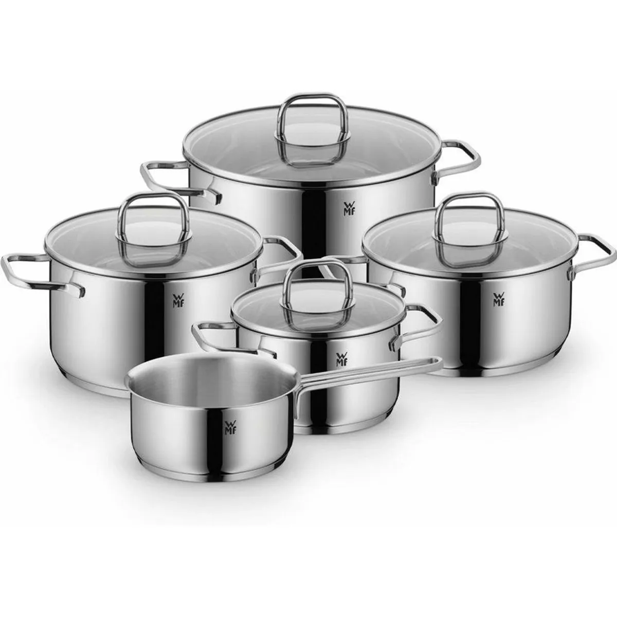 WMF Topf-Set Inspiration, 9-teilig, Induktionsgeeignet, Glasdeckel