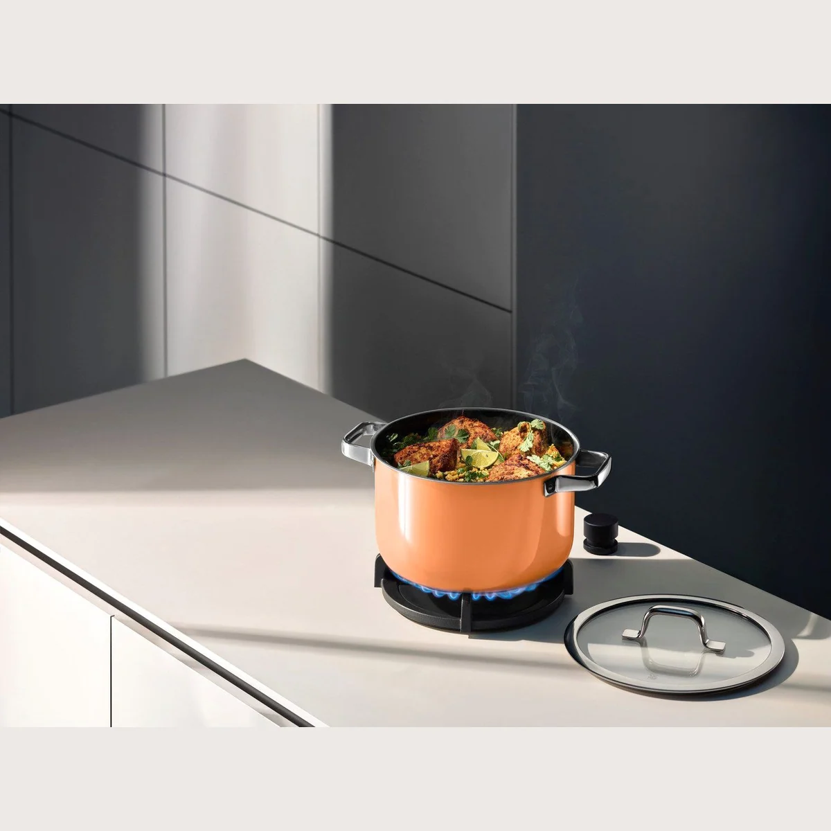 WMF Fusiontec Mineral Pro Topf-Set, 4-teilig, induktionsgeeignet, Papaya Orange 5