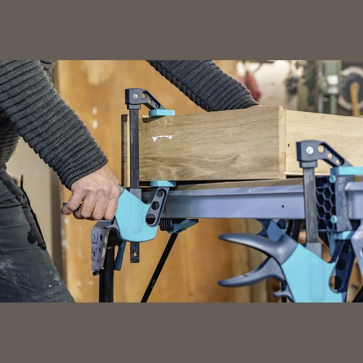 Wolfcraft Einhandzwinge EHZ Easy 75-150, müheloses Spannen, ergonomischer Griff, langlebig 2