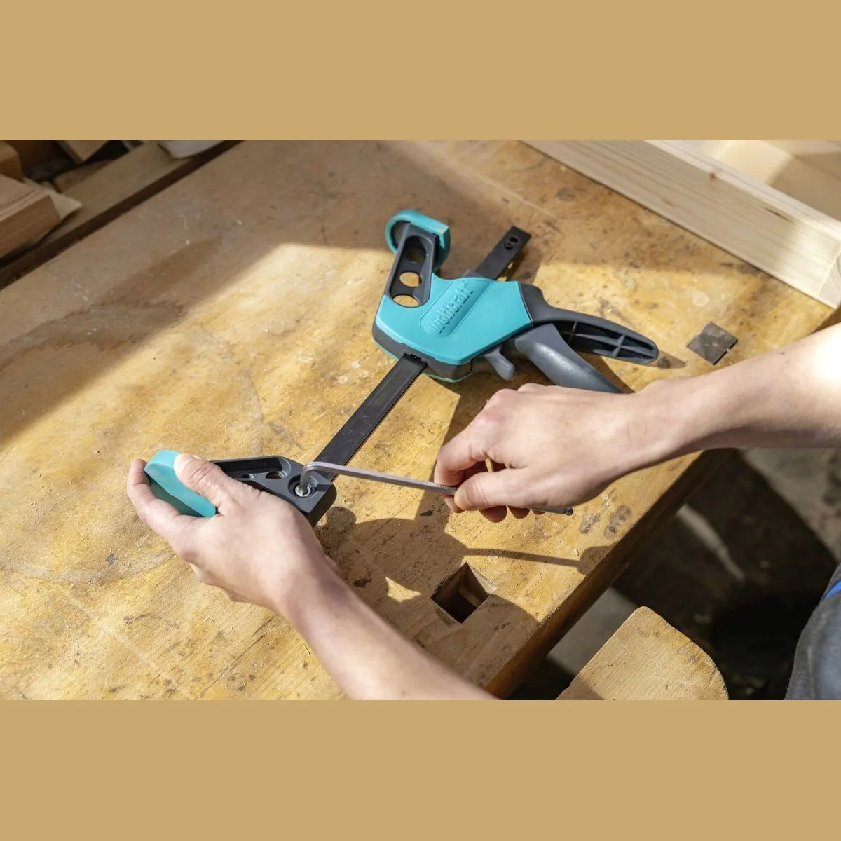 Wolfcraft Einhandzwinge EHZ Easy 75-150, müheloses Spannen, ergonomischer Griff, langlebig 3