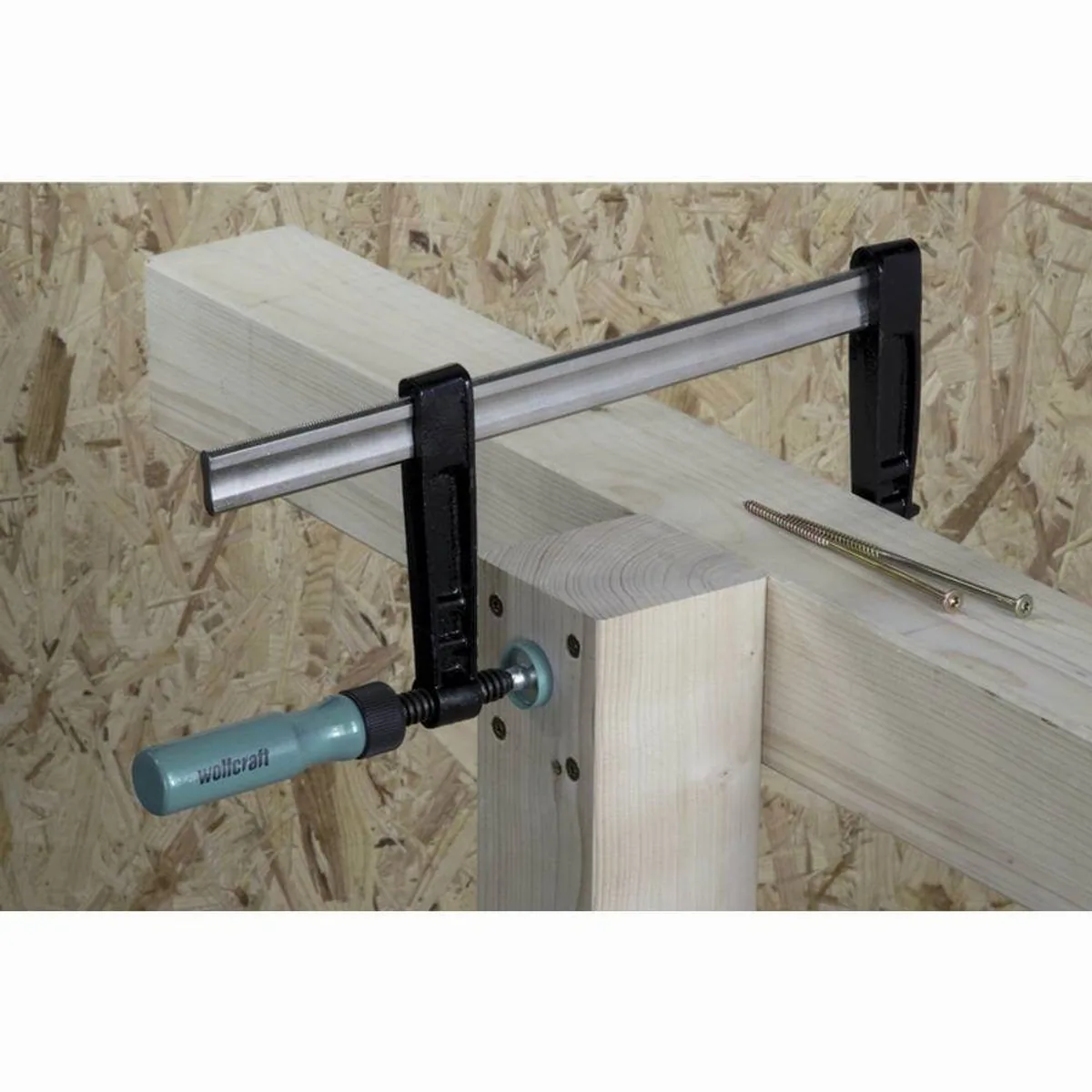 Wolfcraft SC 80-200 Schraubzwinge, hohe Spannkraft, ergonomischer Griff, werkstückschonend 2