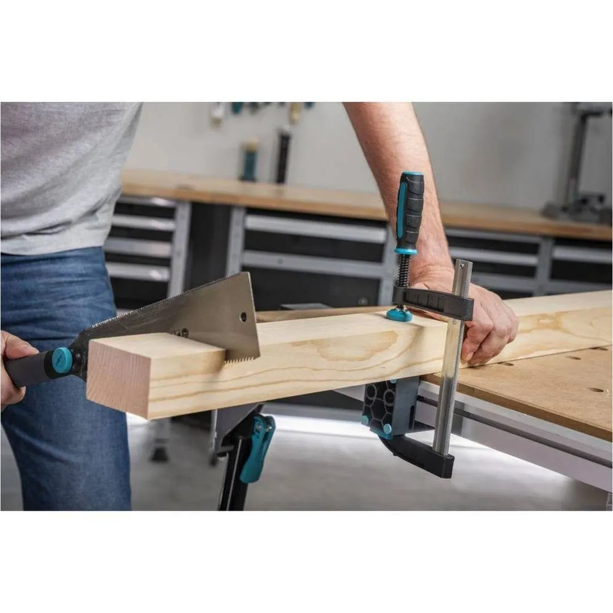 Wolfcraft SC 80-300 Schraubzwinge, hohe Spannkraft, ergonomischer Griff — max. 270 kg 2
