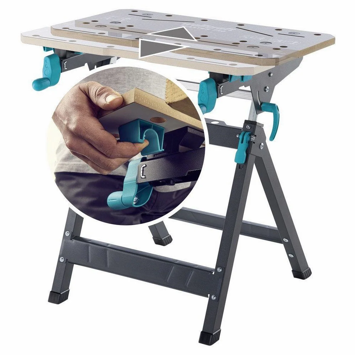 Wolfcraft MASTER 750 ERGO Arbeitstisch, höhenverstellbar, stabil und vielseitig 2