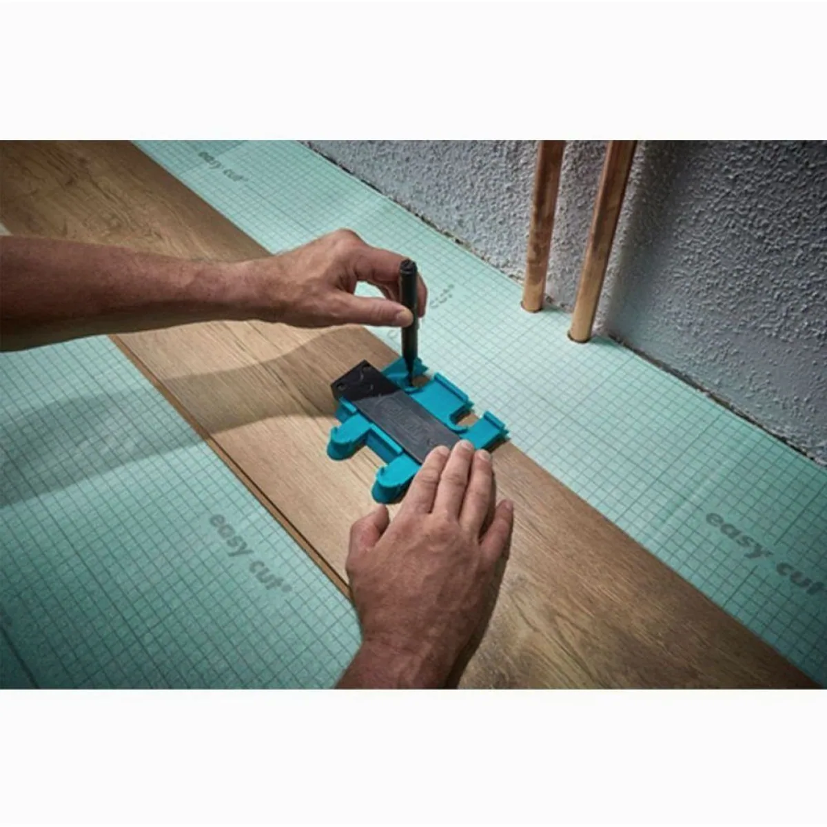 Wolfcraft Laminat- und Designboden Einpass Set, präzises Messen, einfache Handhabung, vielseitig einsetzbar 4