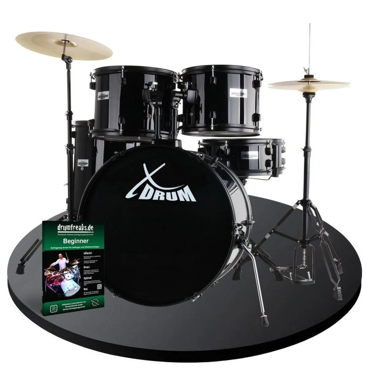 XDrum Schlagzeug Rookie 20" Studio, Komplettset mit Hocker & Drumsticks