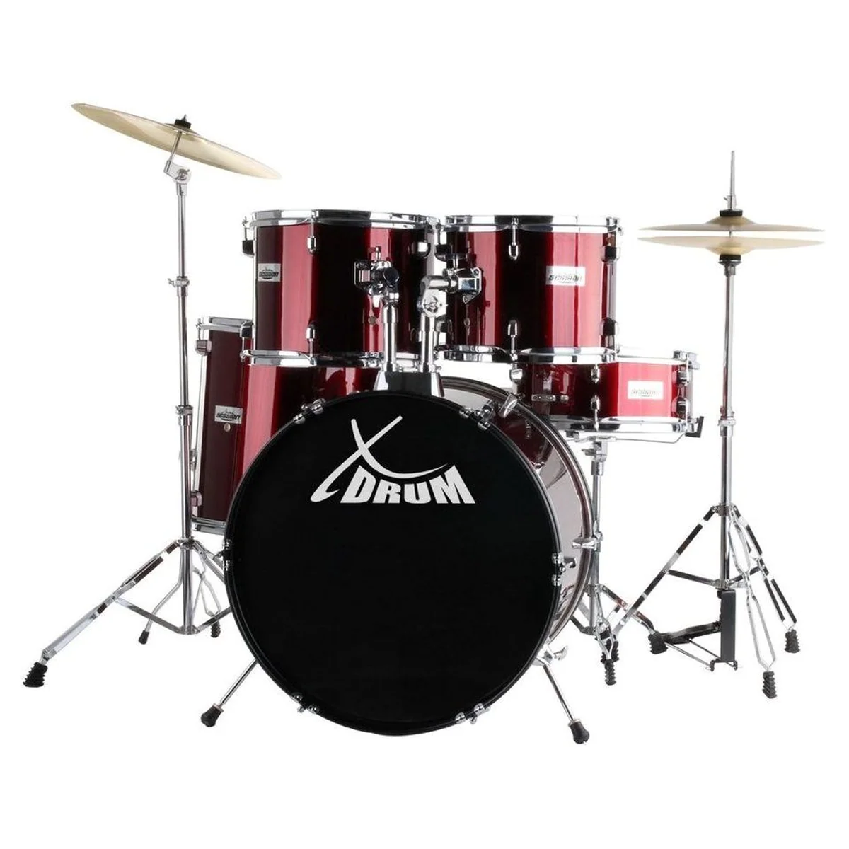 XDrum Schlagzeug Semi 22" Standard, Komplettes Drumset, inklusive Hocker & Drumsticks