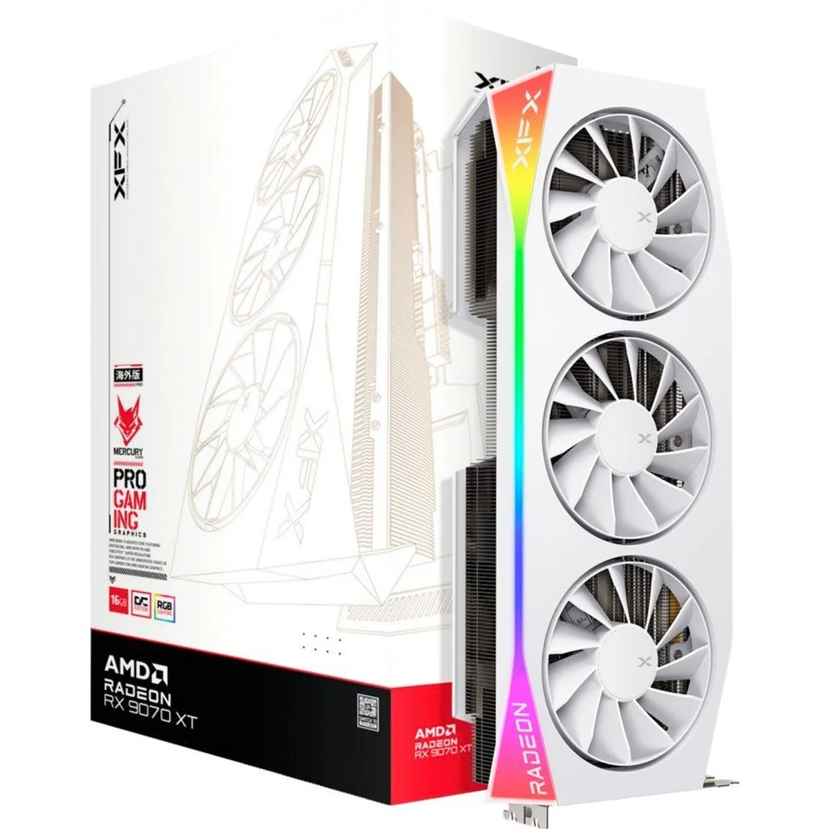 XFX Radeon RX 9070 XT OC Mercury RGB, 16 GB GDDR6, 4K Gaming, PCIe 5.0