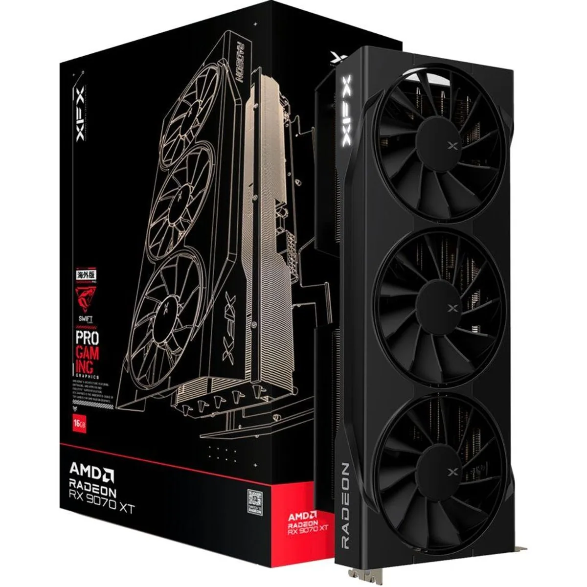 XFX Radeon RX 9070 XT Swift, 4K Gaming, 16 GB GDDR6, PCIe 5.0