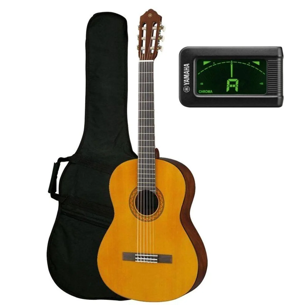 Yamaha C40 Konzertgitarre, ideal für Einsteiger, inkl. Tuner und Gigbag
