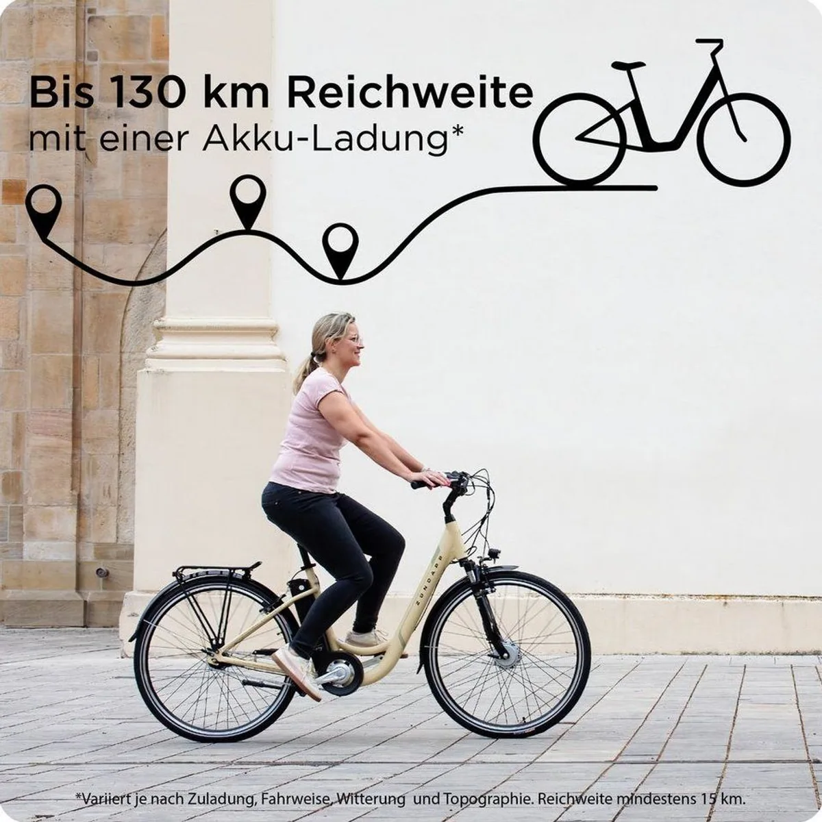 Zündapp Z517 E-Bike Cityrad, 7-Gang Nabenschaltung, 531 Wh Akku — ideal für Stadtfahrten 2