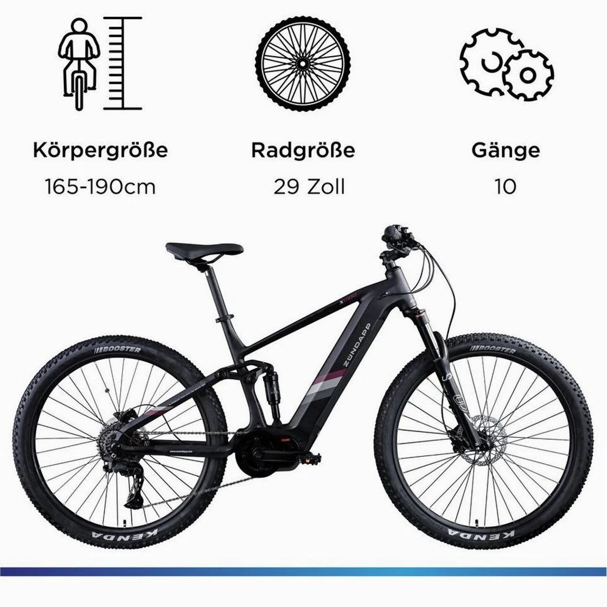 Zündapp X1000 E-Mountainbike, 10 Gang Shimano, kraftvoller Mittelmotor, 733 Wh Akku 3