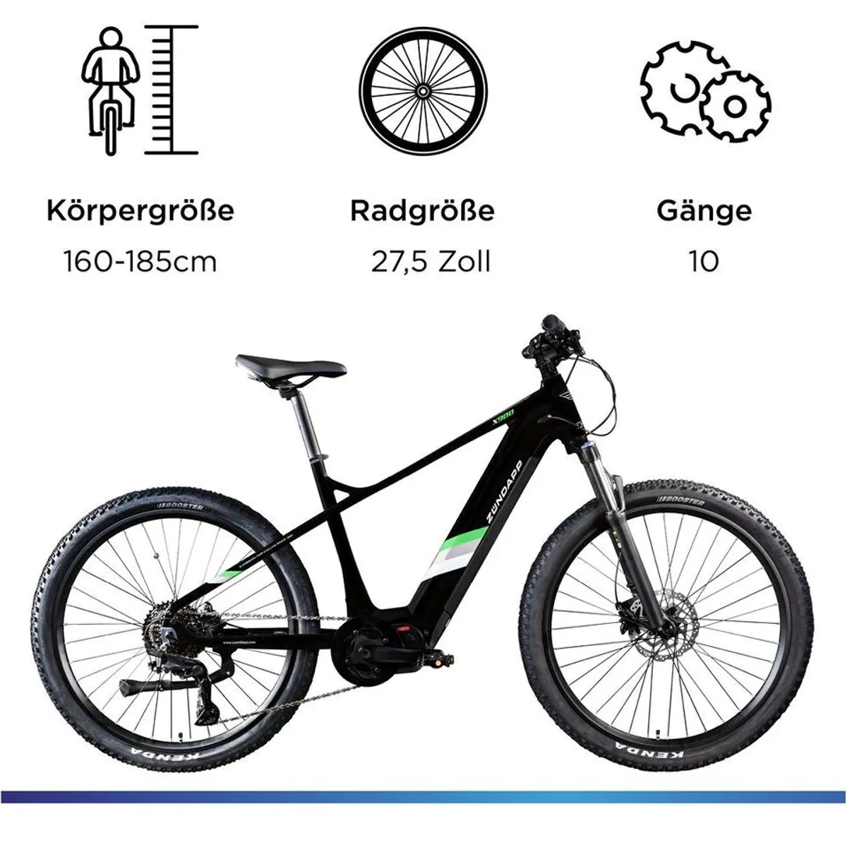 Zündapp X900 E-Bike Mountainbike, 733 Wh Akku, 10 Gang Shimano, Mittelmotor 3