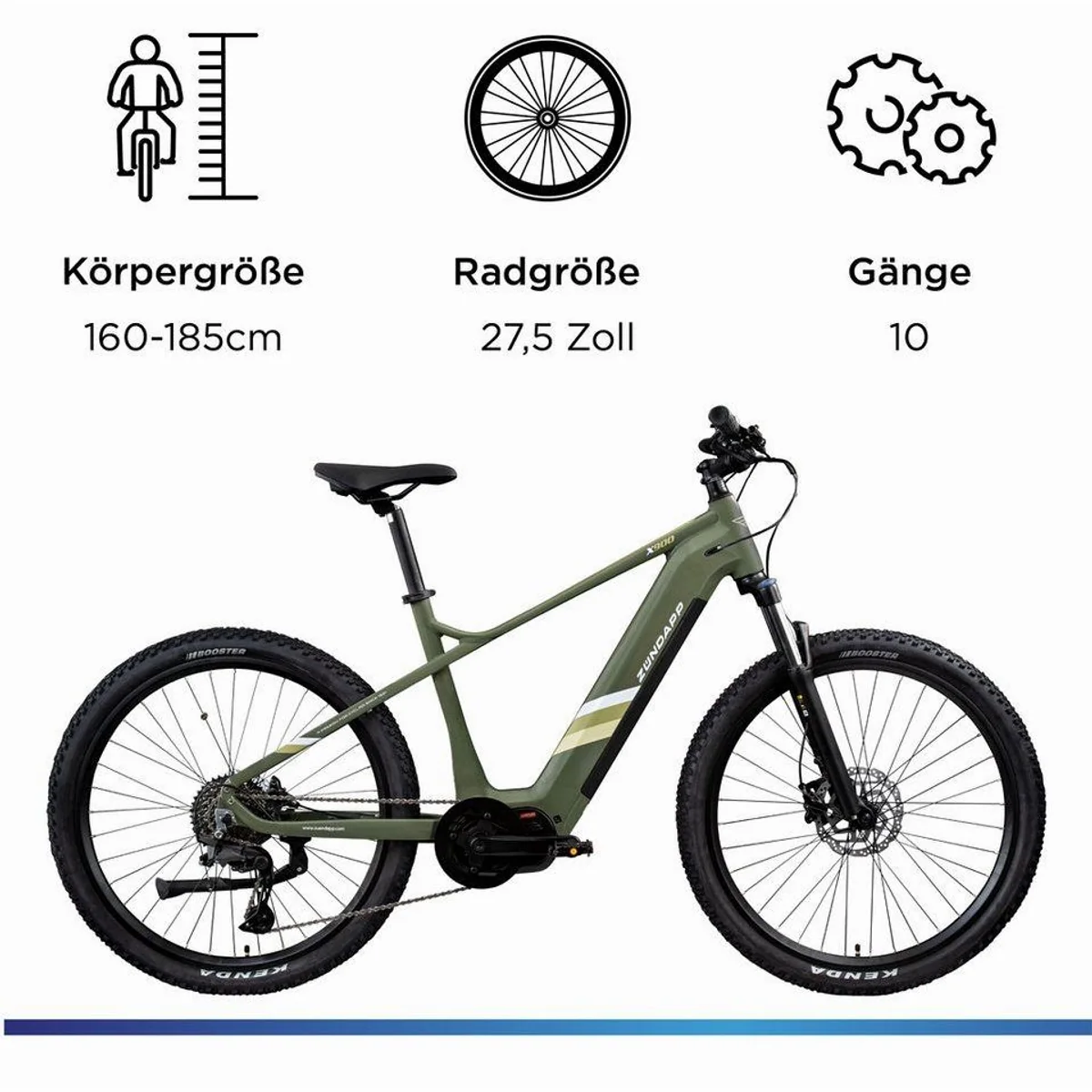 Zündapp X900 E-Mountainbike, 10 Gang Shimano Cues, 733 Wh Akku, Mittelmotor 3