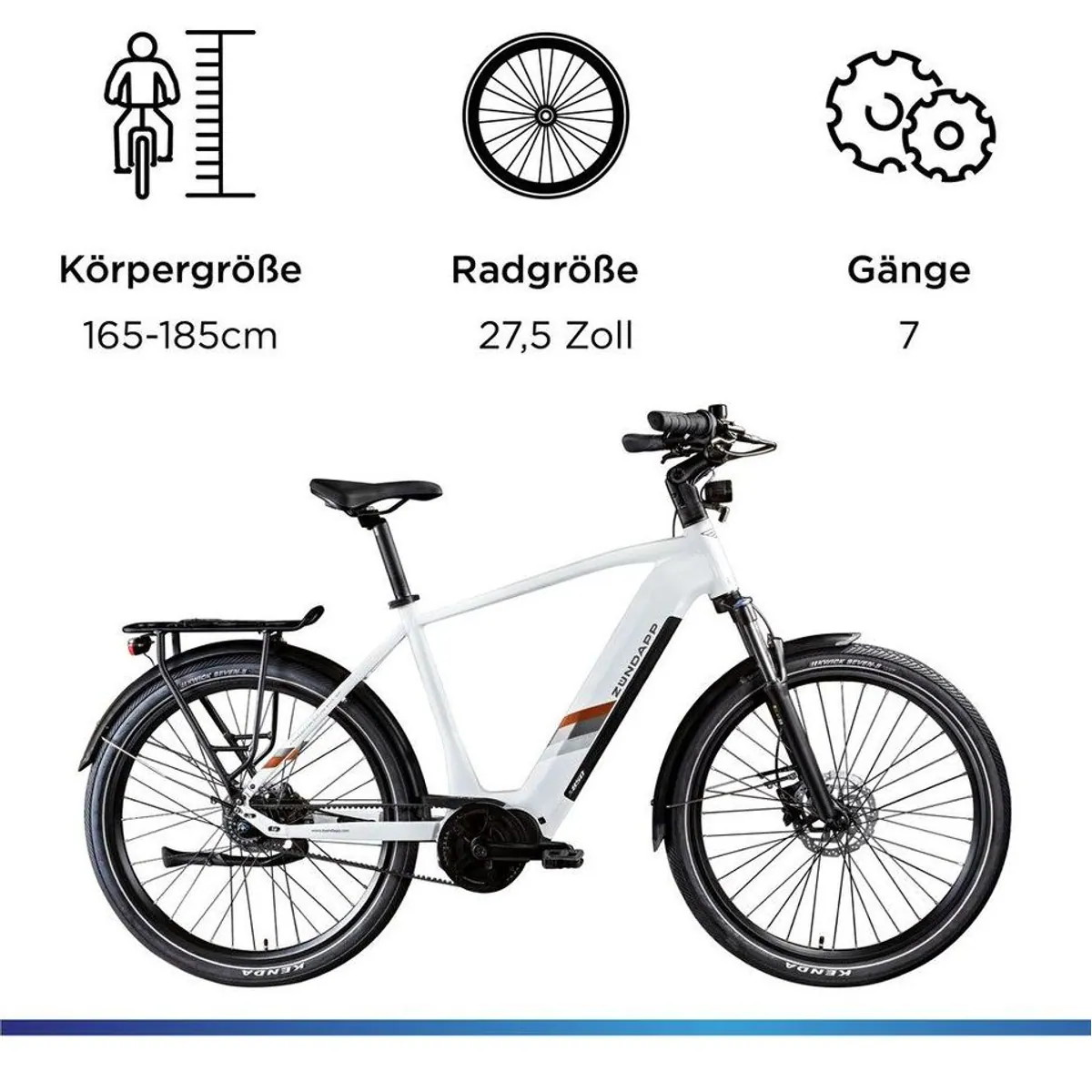 Zündapp X850 E-Bike Trekkingrad, 7 Gang, Mittelmotor, 550 Wh 3