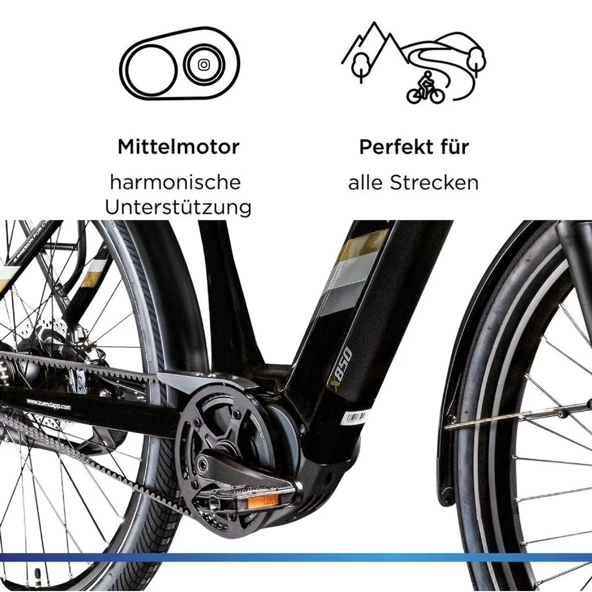 Zündapp E-Bike X850, 7 Gang Nabenschaltung, Mittelmotor, 550 Wh 5