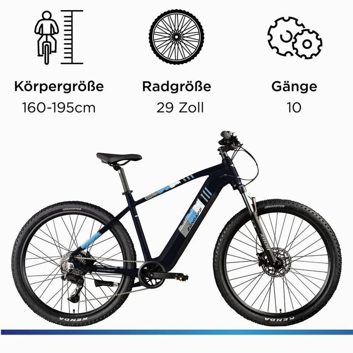Zündapp Z808 E-Bike Mountainbike, 10 Gang Shimano, 550 Wh Akku — für Stadt und Gelände 3