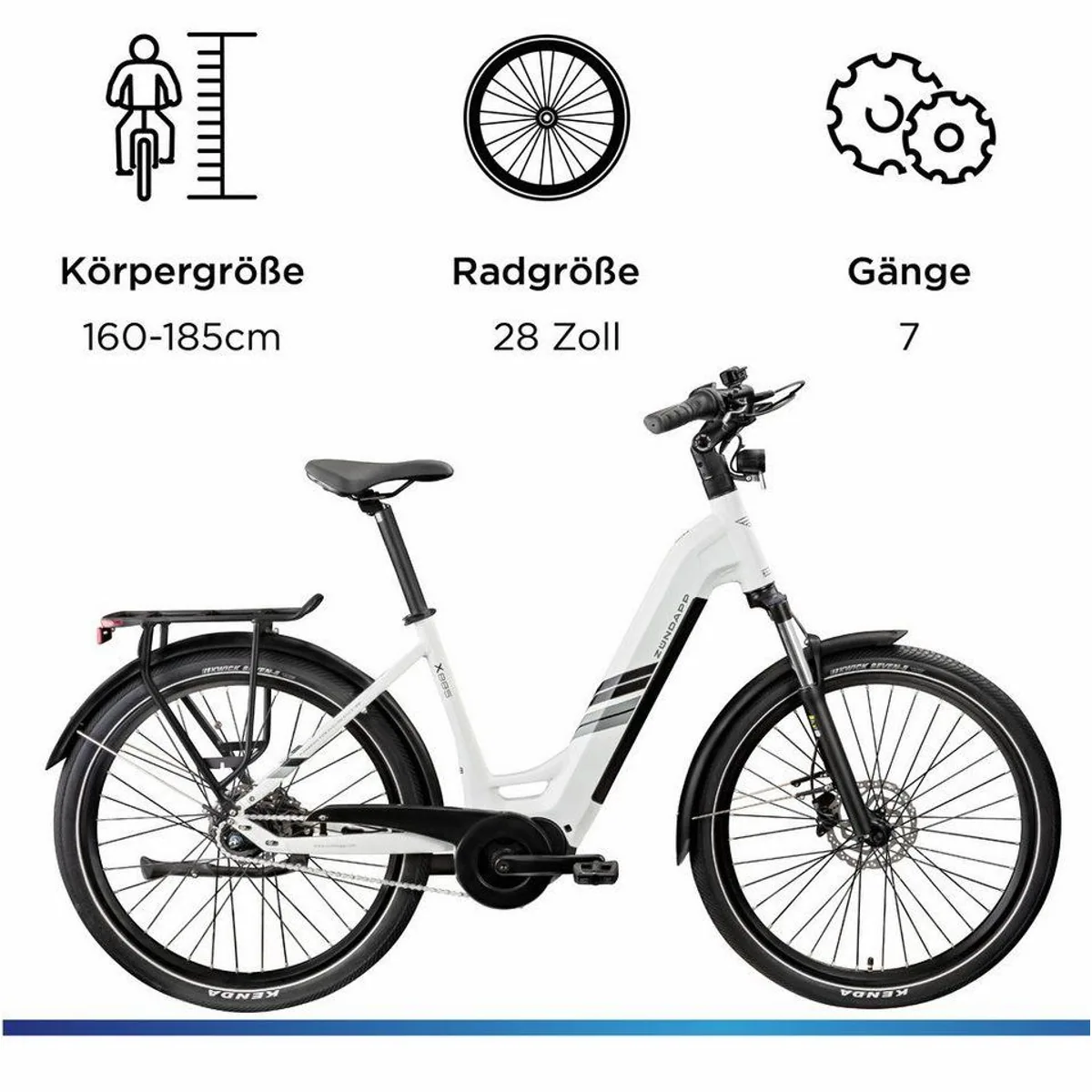 Zündapp E-Bike Cityrad X885, 7 Gang Nabenschaltung, Mittelmotor, 550 Wh 3