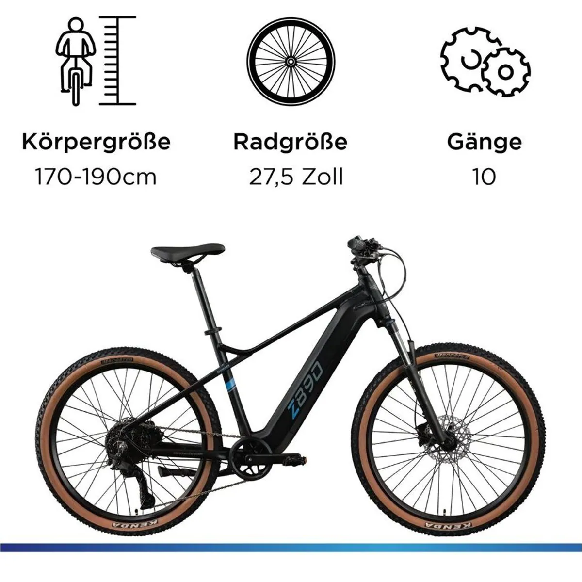Zündapp Z890 E-Mountainbike, 10 Gang Shimano Deore, 550 Wh Akku, App-Steuerung 4