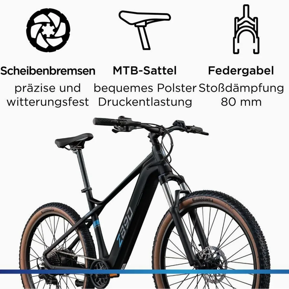 Zündapp Z890 E-Mountainbike, 10 Gang Shimano Deore, 550 Wh Akku, App-Steuerung 5