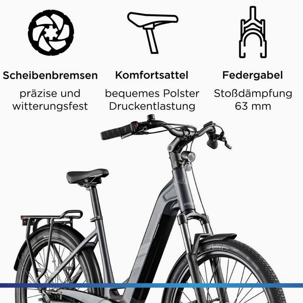 Zündapp X885 E-Bike, 7 Gang Nabenschaltung, Mittelmotor, 550 Wh Akku 4