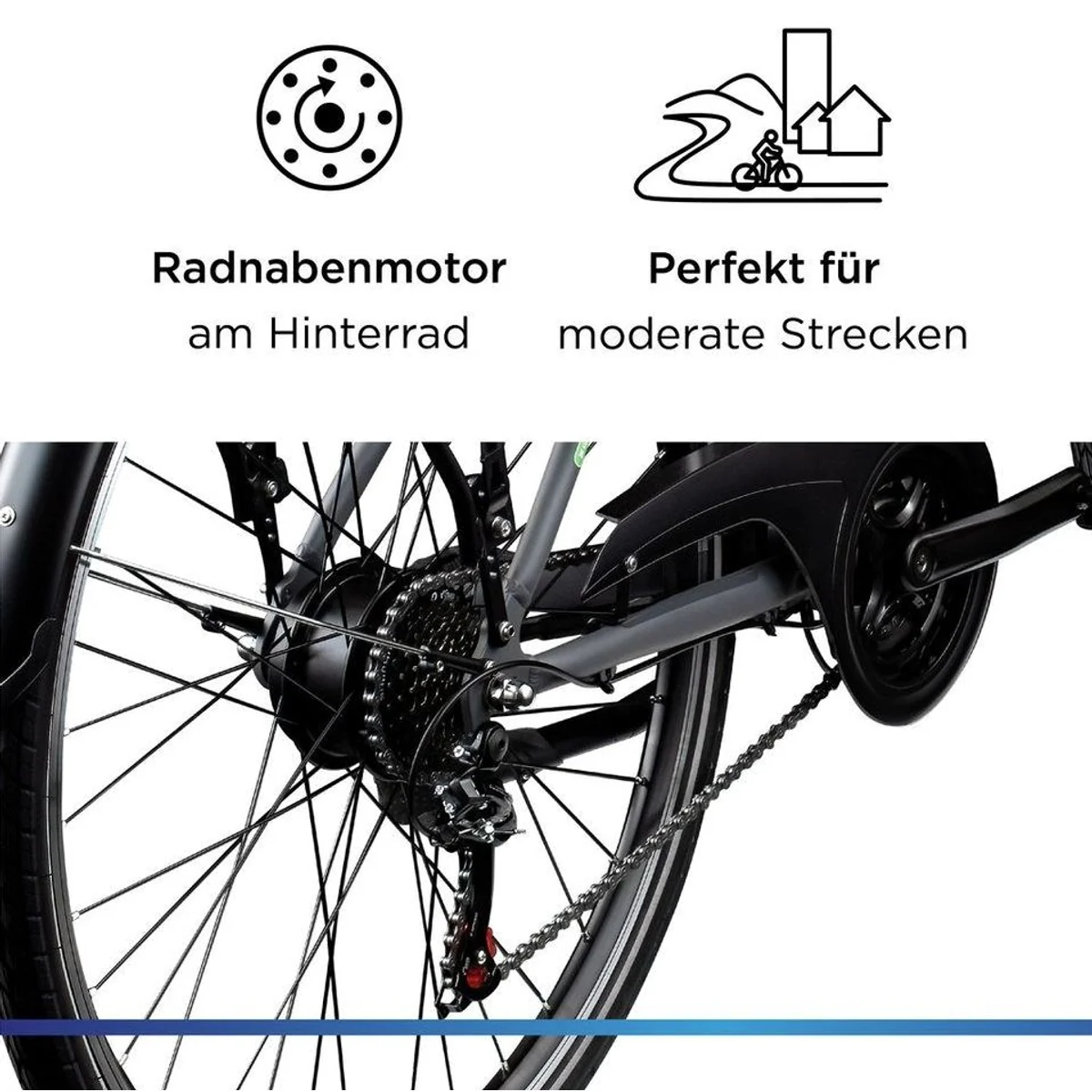 Zündapp Z802 E-Bike Trekkingrad Damen, 21 Gang Shimano, 536 Wh Akku, Heckmotor 5