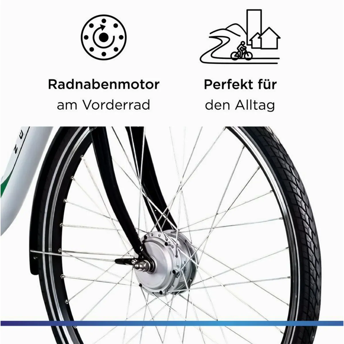 Zündapp Z503 E-Bike Cityrad, 7-Gang Shimano, 536 Wh Akku, Vorderradmotor 5
