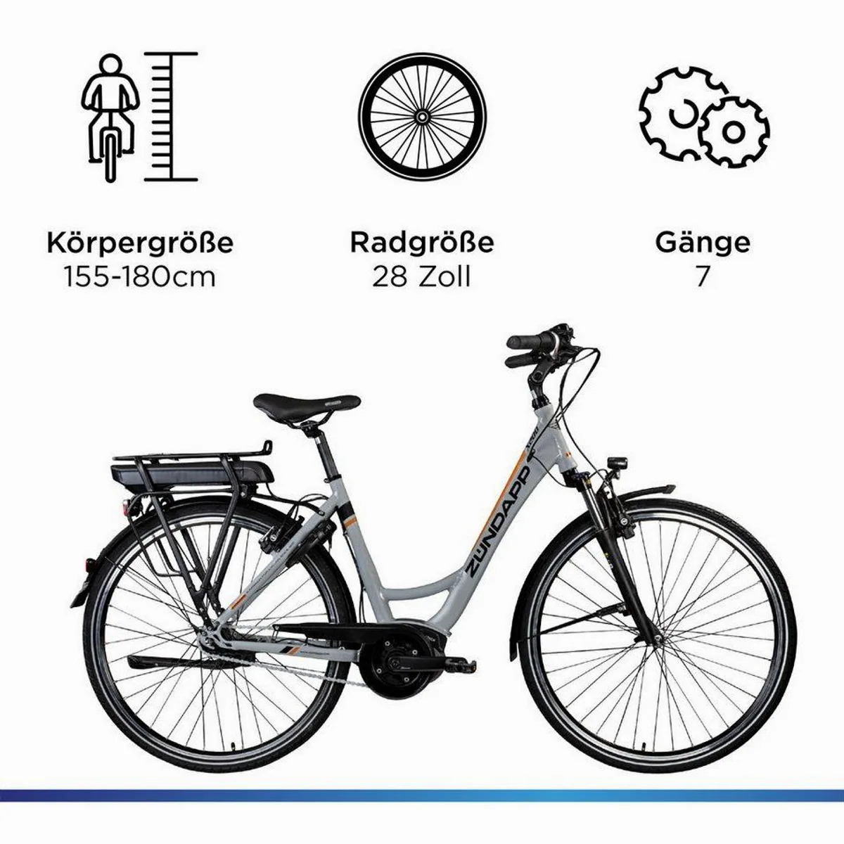 Zündapp X200 E-Cityrad, Bosch Mittelmotor, 7-Gang Nabenschaltung — komfortabel, vielseitig, zuverlässig 3