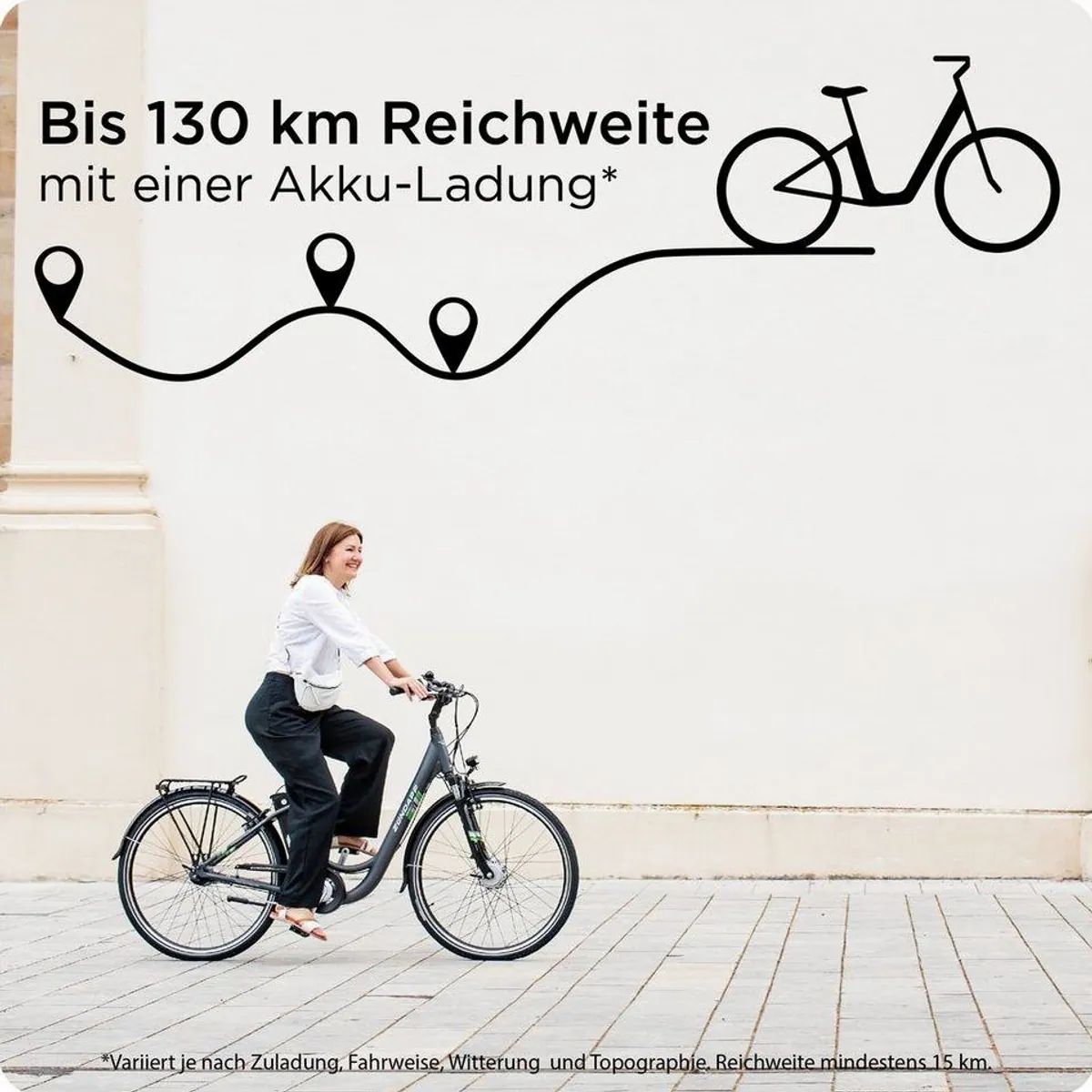 Zündapp Green 2.7 E-Bike, 531,6 Wh, 3 Gang Shimano Nexus, Vorderradmotor — ideal für Stadtfahrten 2