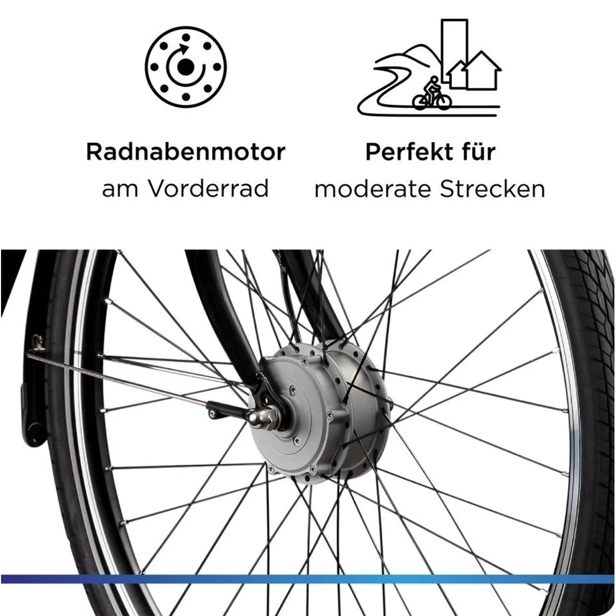 Zündapp Green 2.7 E-Bike, 531,6 Wh, 3 Gang Shimano Nexus, Vorderradmotor — ideal für Stadtfahrten 4