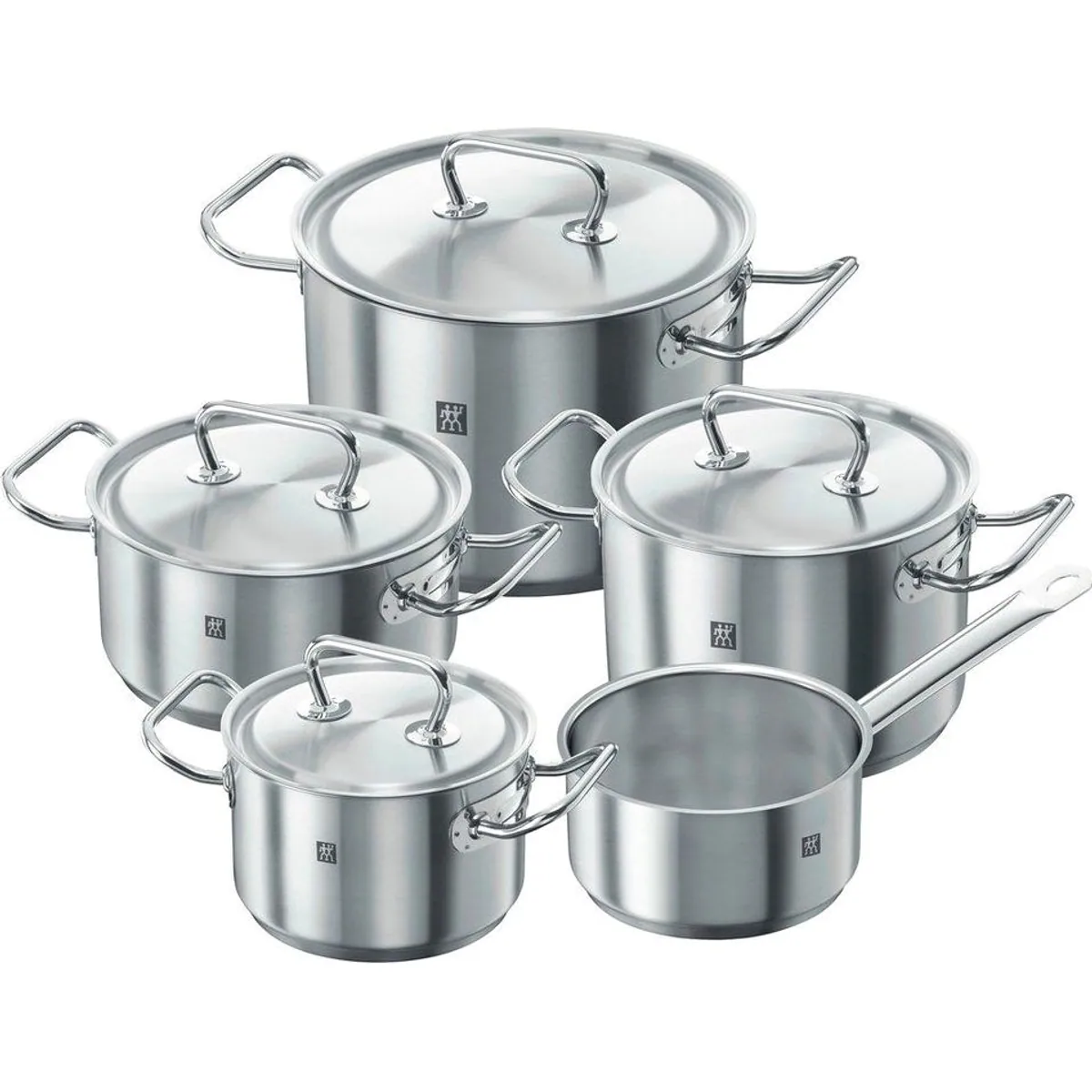 Zwilling Topf-Set Classic, 9-teilig, Edelstahl 18/10 — perfekte Wärmeverteilung, Stay-Cool-Griffe, für alle Kochfelder