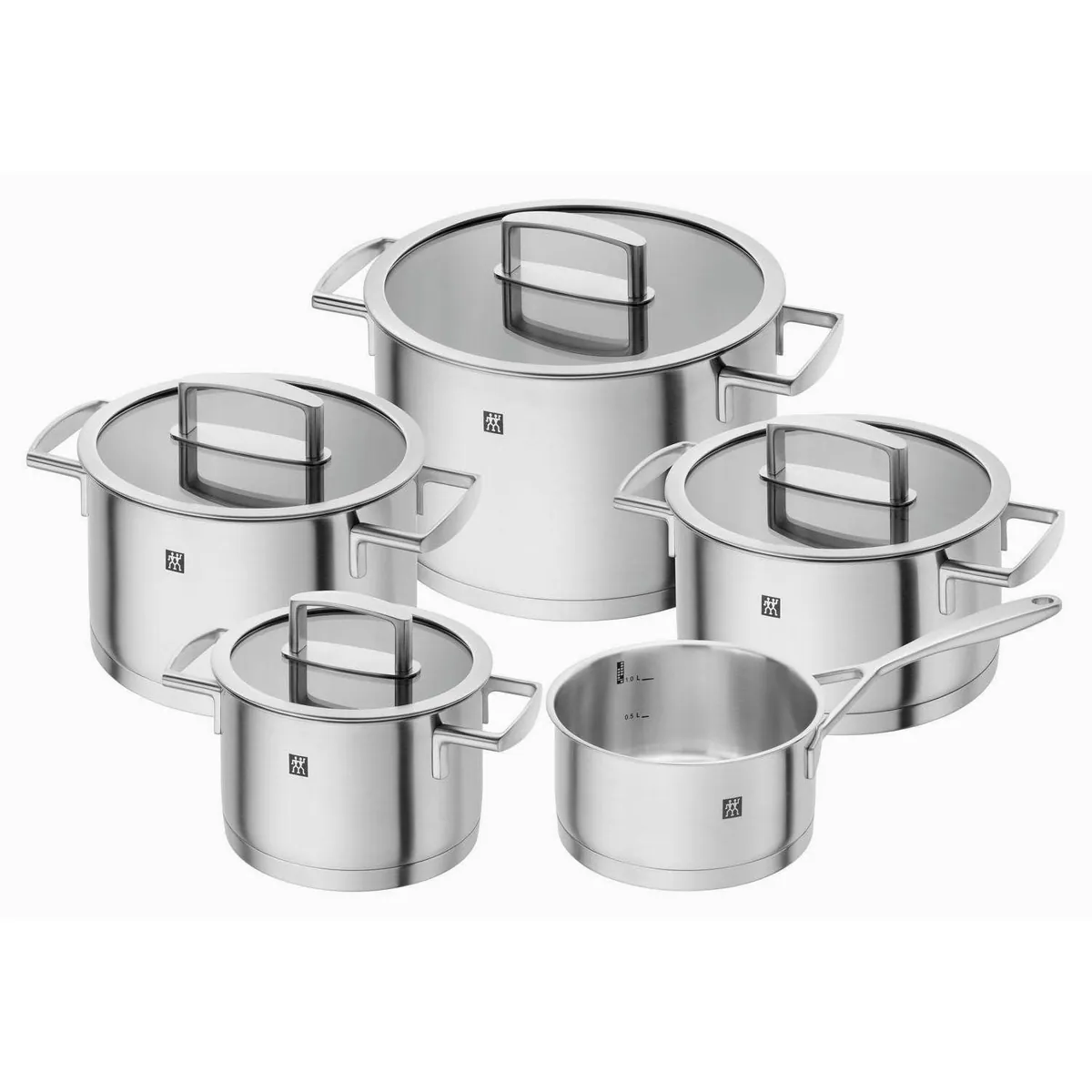 Zwilling Topf-Set VITALITY, 5-teilig, induktionsgeeignet, mit Glasdeckeln