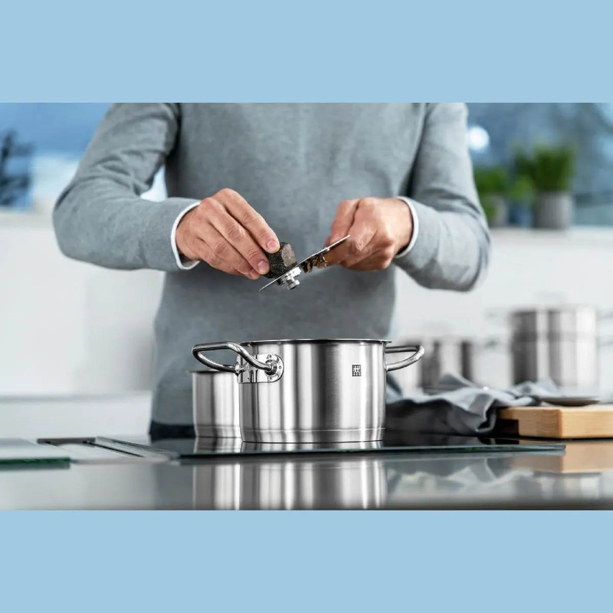 Zwilling Kochtopfset 5-teilig, Edelstahl 18/10, gleichmäßige Wärmeverteilung 5