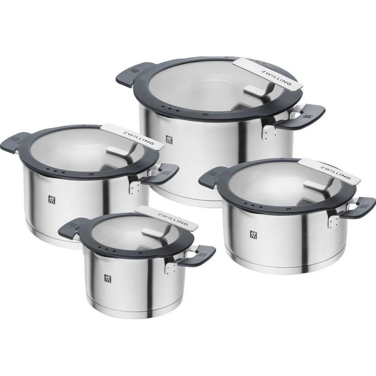 Zwilling Topf-Set Simplify, 4-teilig, Edelstahl, integriertes Sieb, Induktion