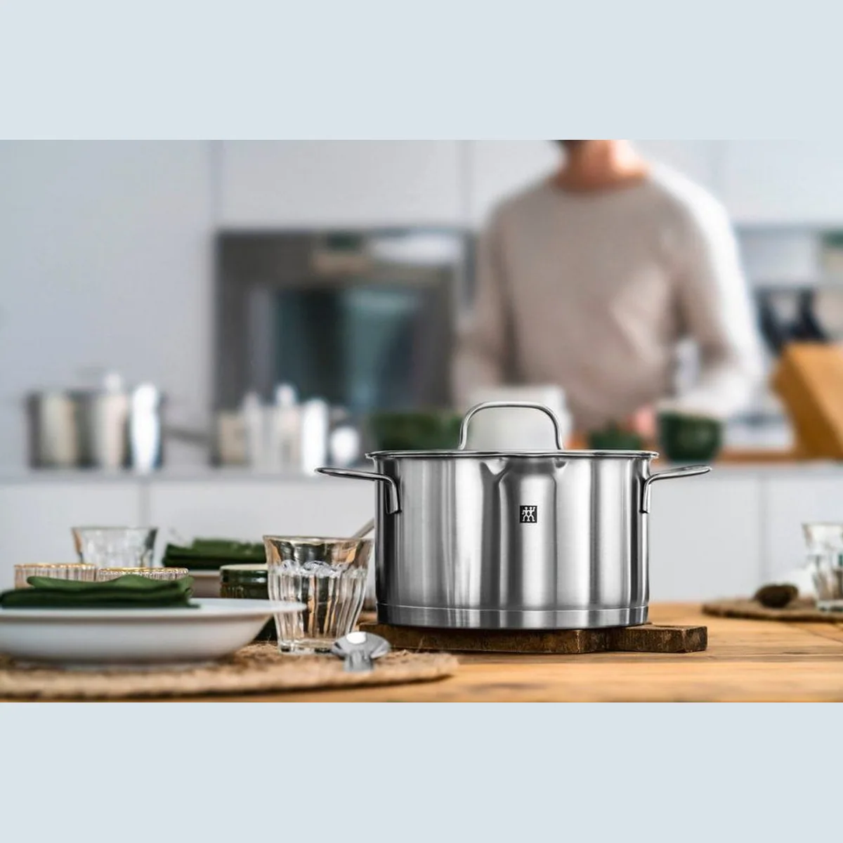 Zwilling Topf-Set TrueFlow, 5-teilig, integrierte Siebfunktion, Induktion, Edelstahl 18/10 3