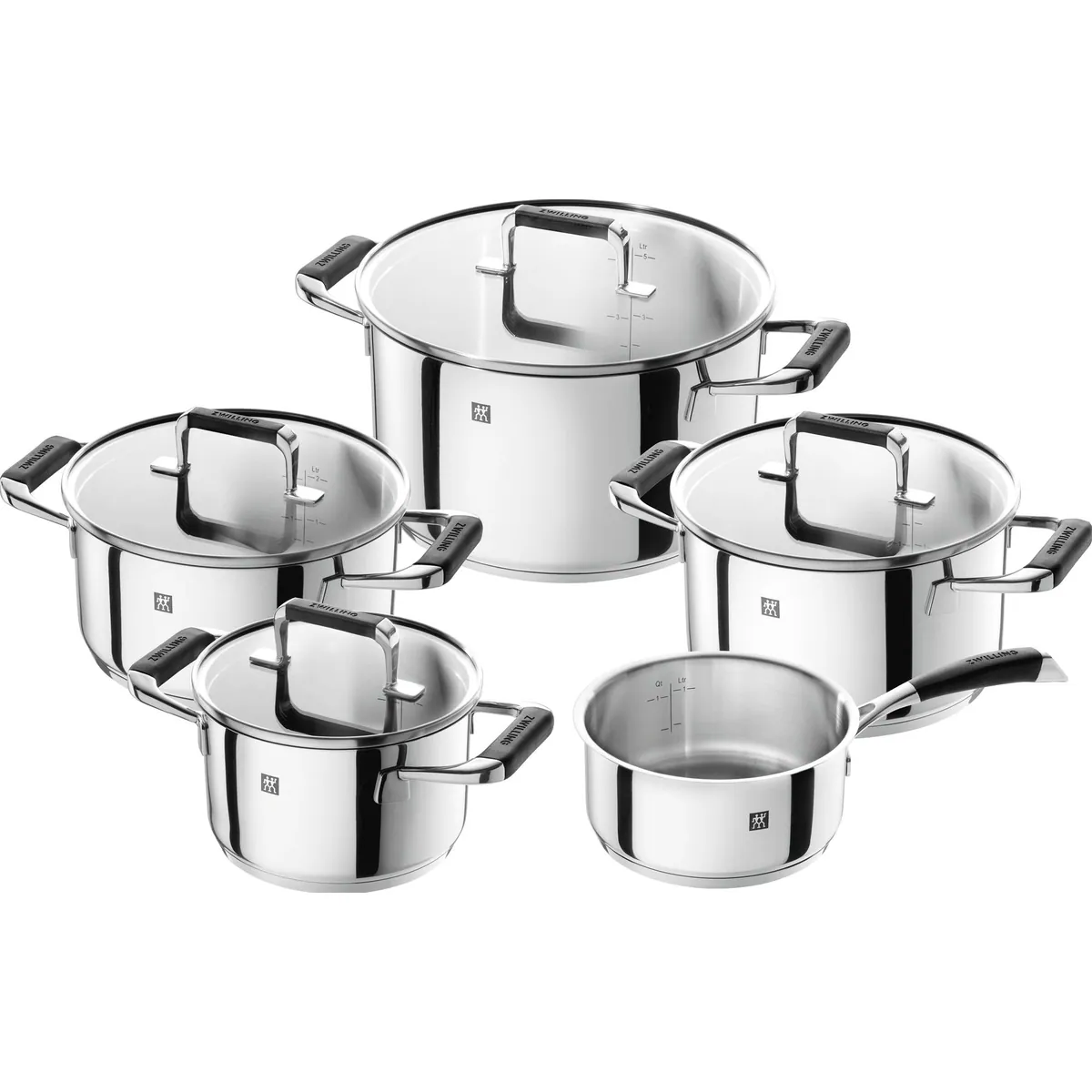 Zwilling Topf-Set Poletto, 5-tlg., rostfreier Edelstahl, induktionsgeeignet