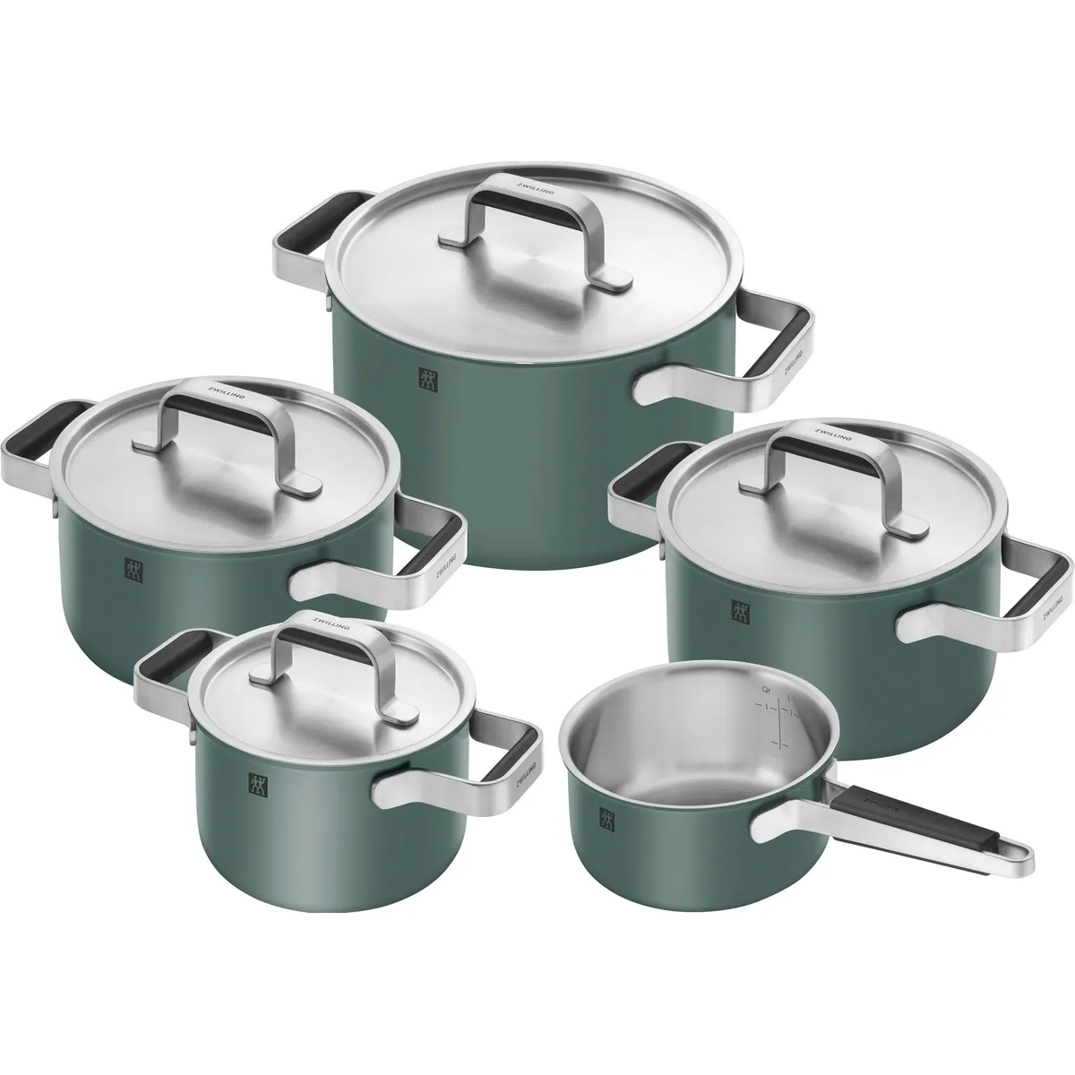 Zwilling Topf-Set Pure, 5-teilig, Edelstahl 18/10, gleichmäßige Hitzeverteilung