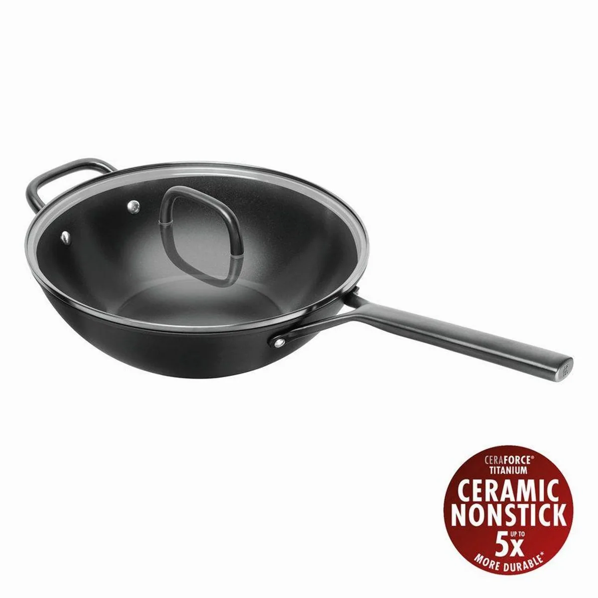 Zwilling Milano Wok, Aluminium, innovative Keramik-Antihaftbeschichtung, Induktionsgeeignet 2